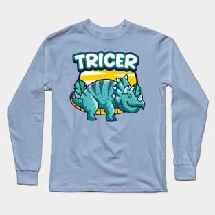 Cute Blue Tricer Long Sleeve T-Shirt